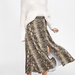 Zara snake midi skirt